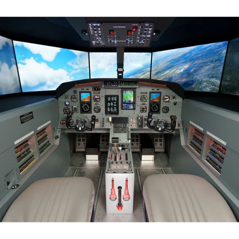 PC-12 simulator making right turn