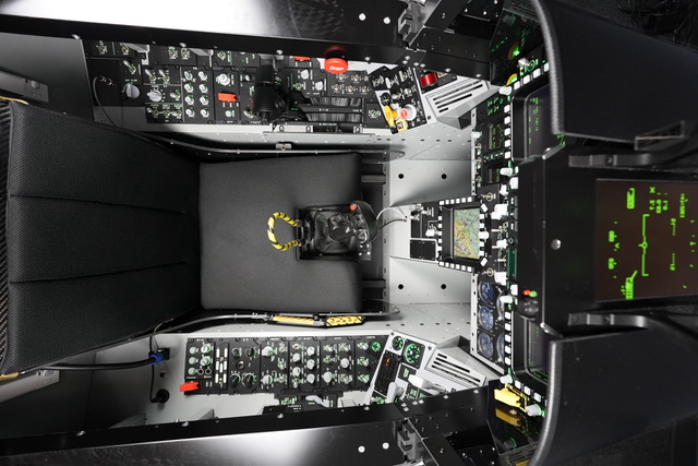 Inside cockpit of fighter jet